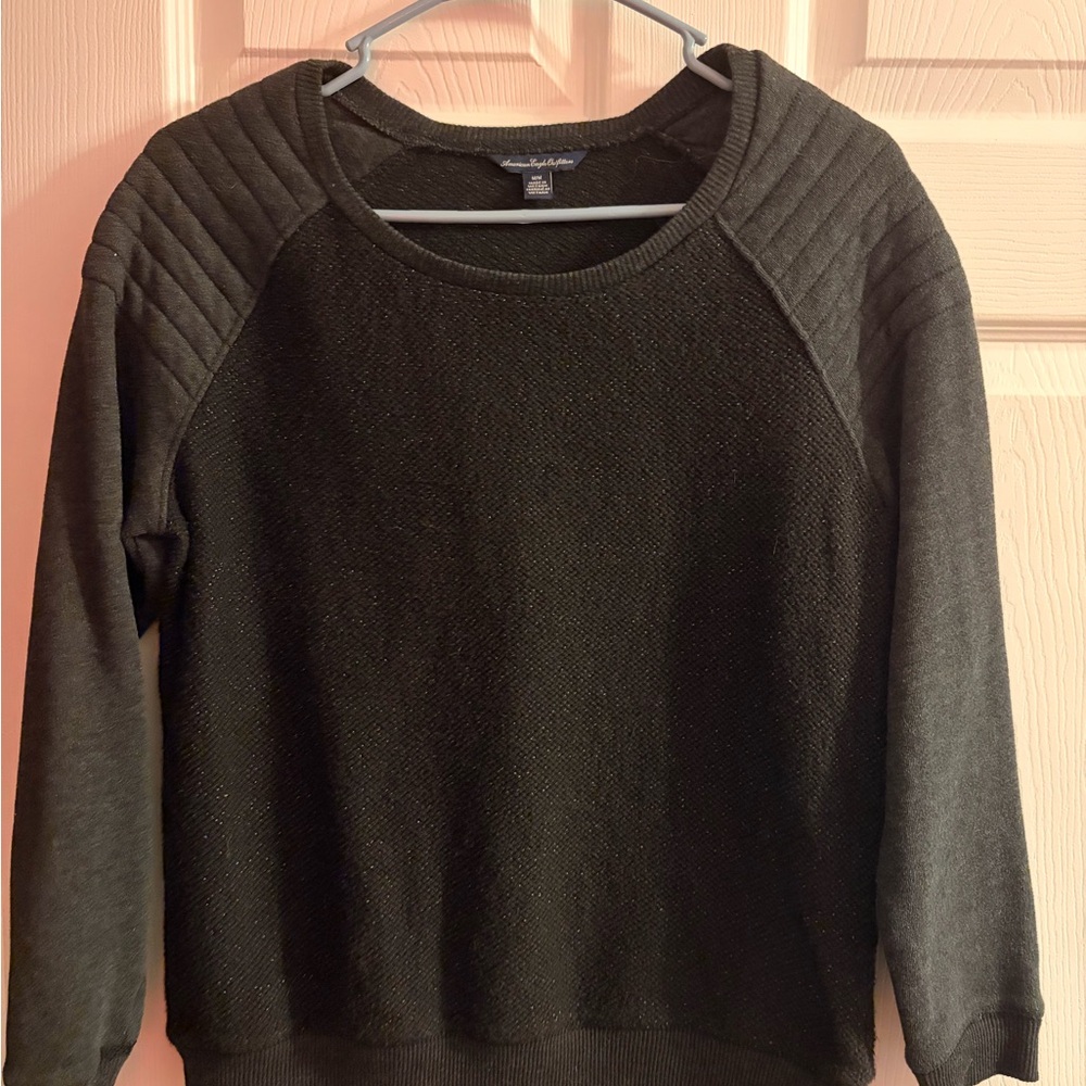 American Eagle Outfitters Dark Gray Crew Neck Sweater